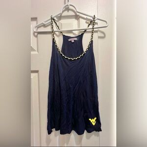 Navy Tank Top with Gold Accents
